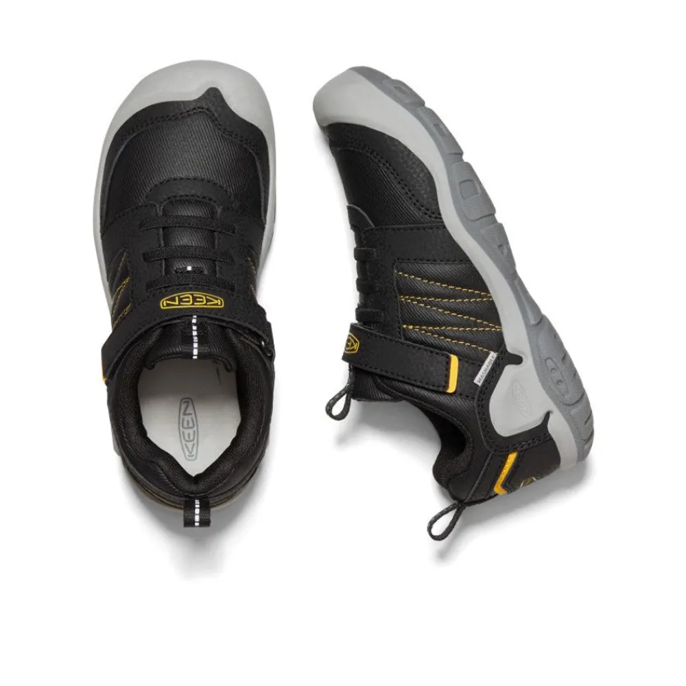 Hot Big Kids' Knotch Peak Sneaker | Black/ Yellow Kids Shoes