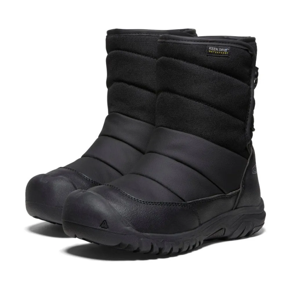 Hot Big Kids' Puffrider Waterproof Winter Boot | Black/Steel Grey Kids Boots