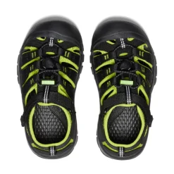New Little Kids' Newport H2 | Black/Lime Green Kids Sandals