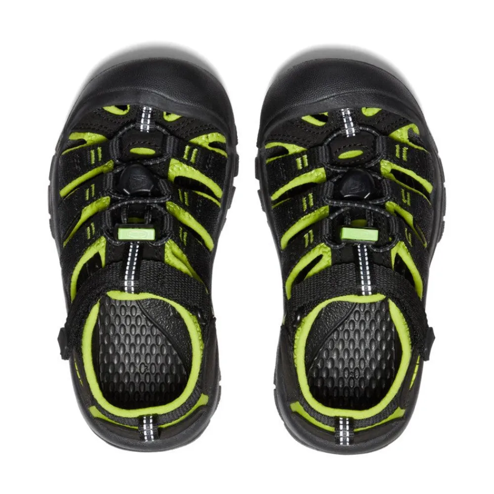 New Little Kids' Newport H2 | Black/Lime Green Kids Sandals