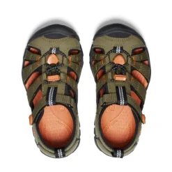 Sale Little Kids' Seacamp Ii Cnx | Dark Olive/Gold Flame Kids Sandals