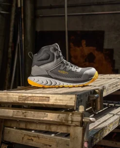 Clearance Men'S Arvada Mid Work Sneaker (Carbon-Fiber Toe) | Black/ Yellow Men Work Boots & Shoes