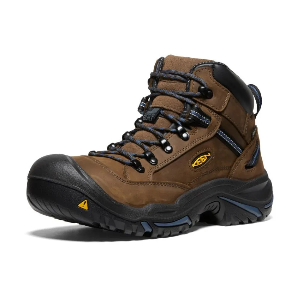 Sale Men'S Braddock Al Waterproof Mid (Steel Toe) | Bison/Ensign Blue Men Work Boots & Shoes
