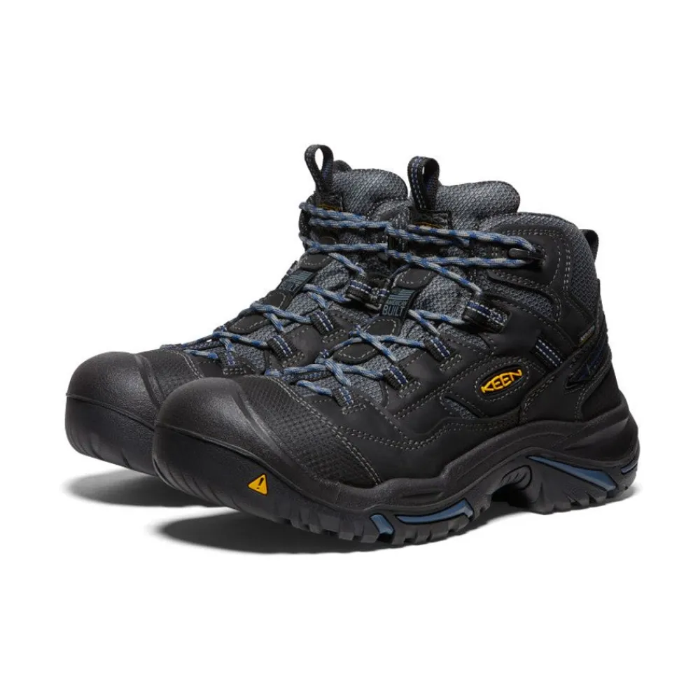 Hot Men'S Braddock Waterproof Mid (Soft Toe) | Raven/Estate Blue Men Work Boots & Shoes