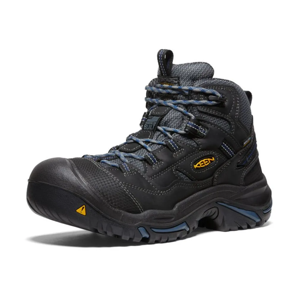 Hot Men'S Braddock Waterproof Mid (Soft Toe) | Raven/Estate Blue Men Work Boots & Shoes