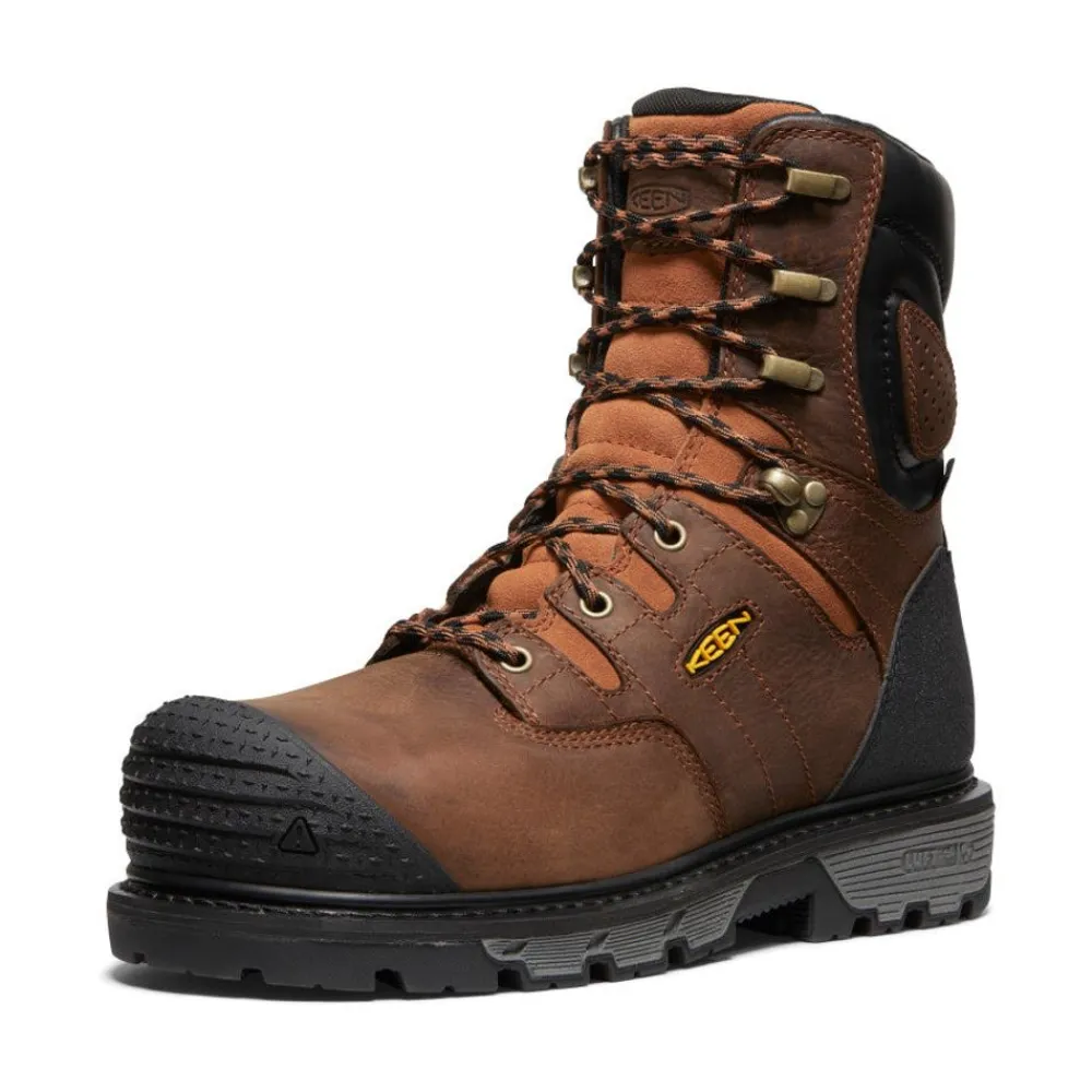 Online Men'S Camden 8" Waterproof Boot (Carbon-Fiber Toe) | Leather Brown/Black Men Work Boots & Shoes