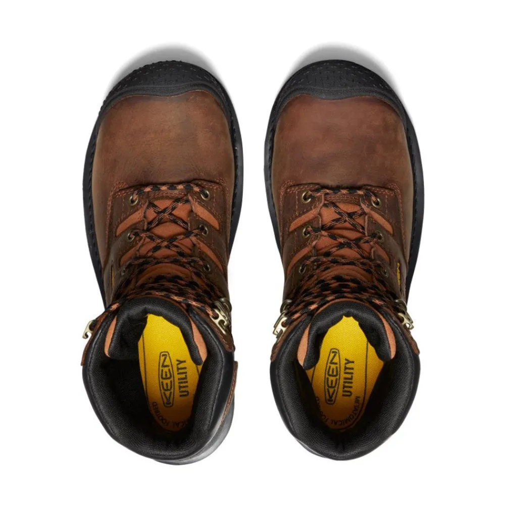 Online Men'S Camden 8" Waterproof Boot (Carbon-Fiber Toe) | Leather Brown/Black Men Work Boots & Shoes