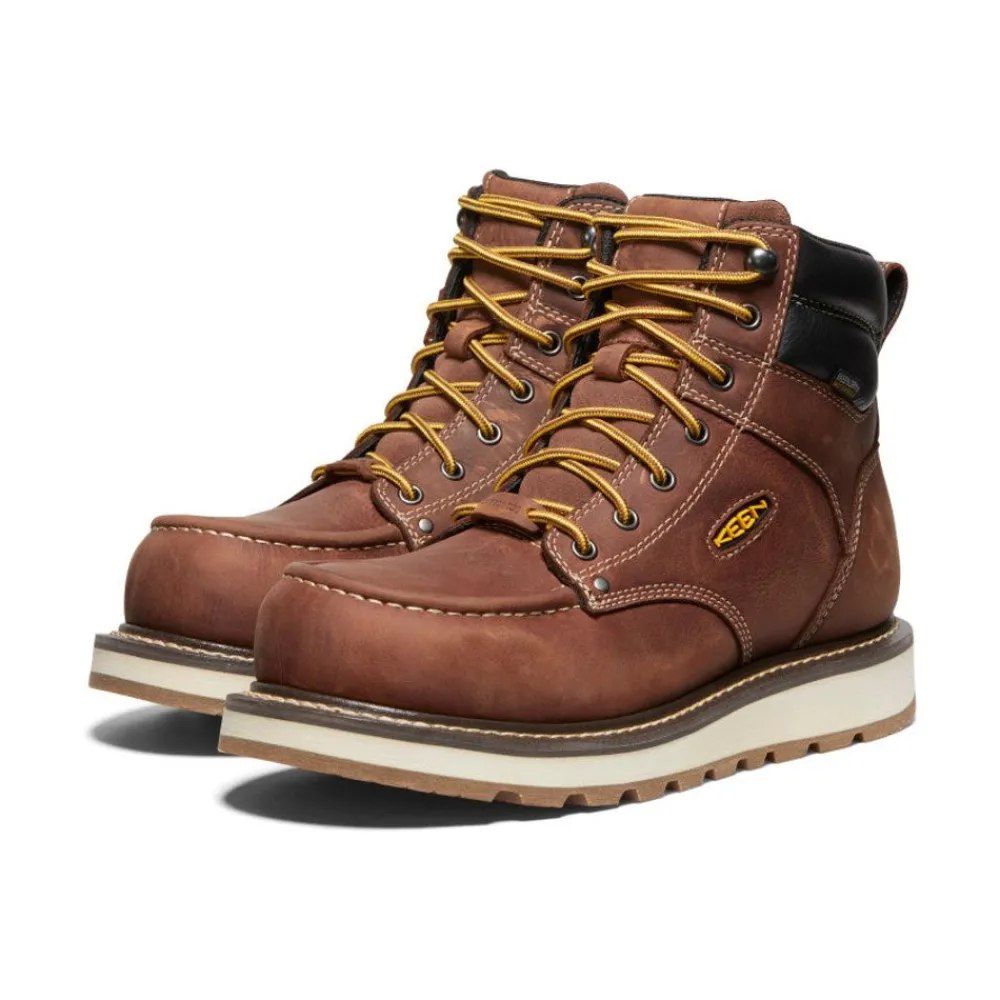 New Men'S Cincinnati 6" Waterproof Boot (Carbon-Fiber Toe) | Tuscan Red/Sandshell Men Work Boots & Shoes
