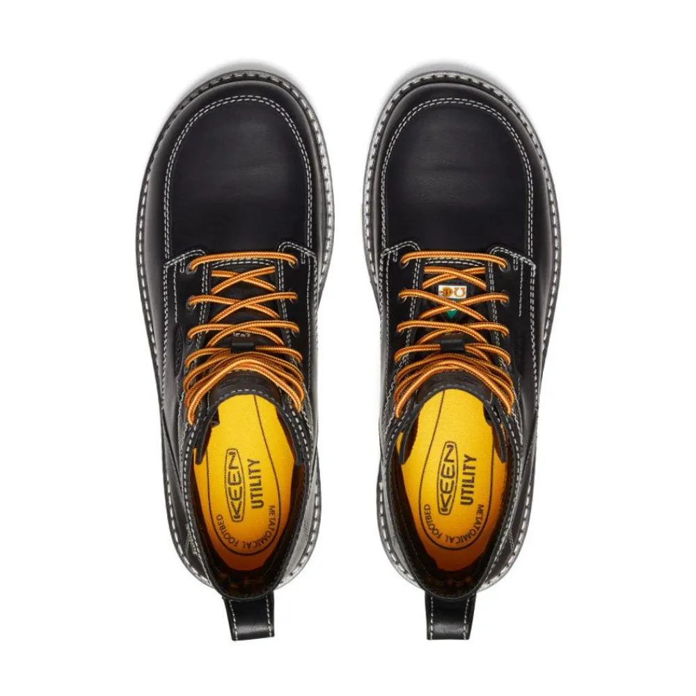 Hot Men'S Csa San Jose 6" Waterproof Boot (Aluminum Toe) | Black/Off White Men Work Boots & Shoes