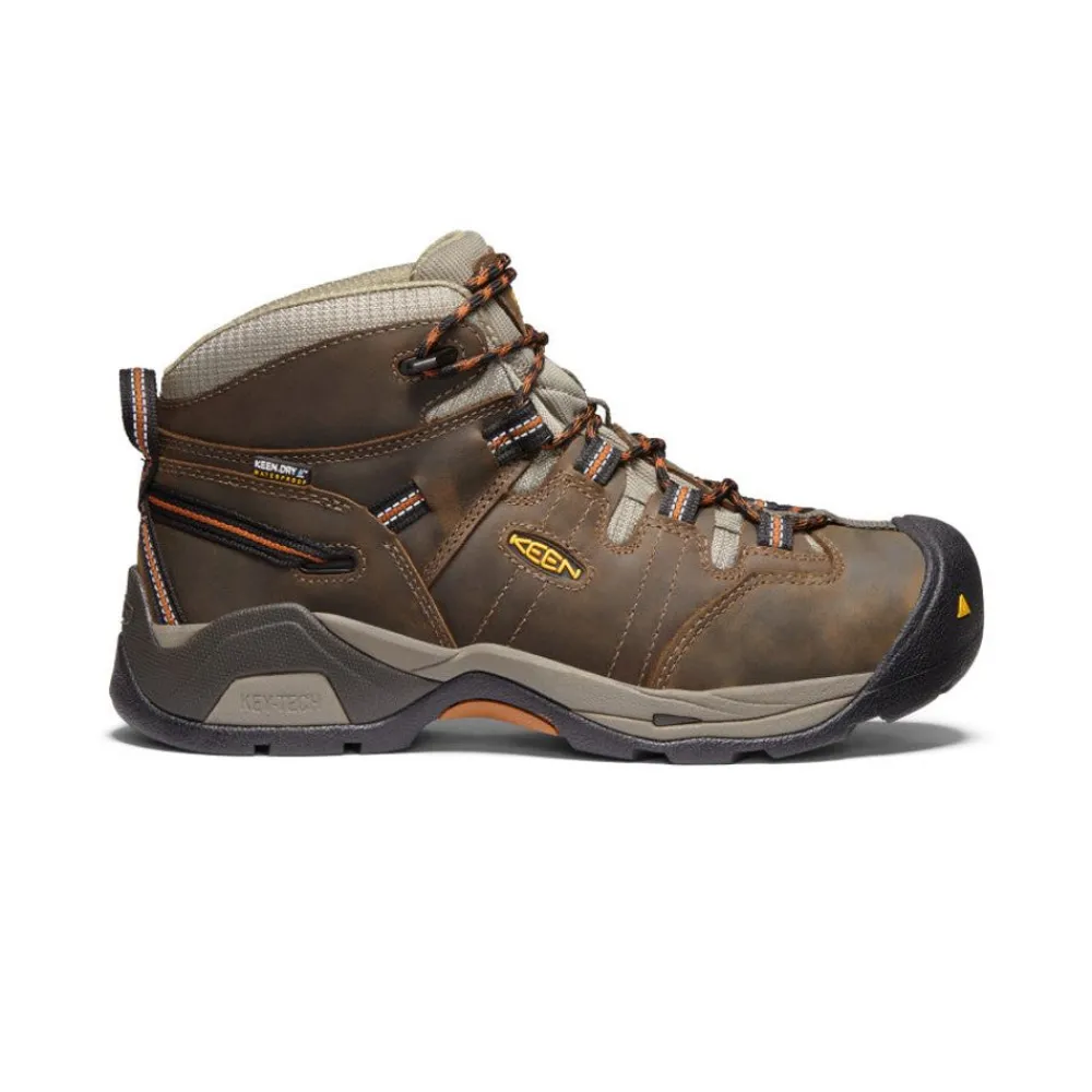 Discount Men'S Detroit Xt Waterproof Boot (Soft Toe) | Black Olive/Leather Brown Men Work Boots & Shoes