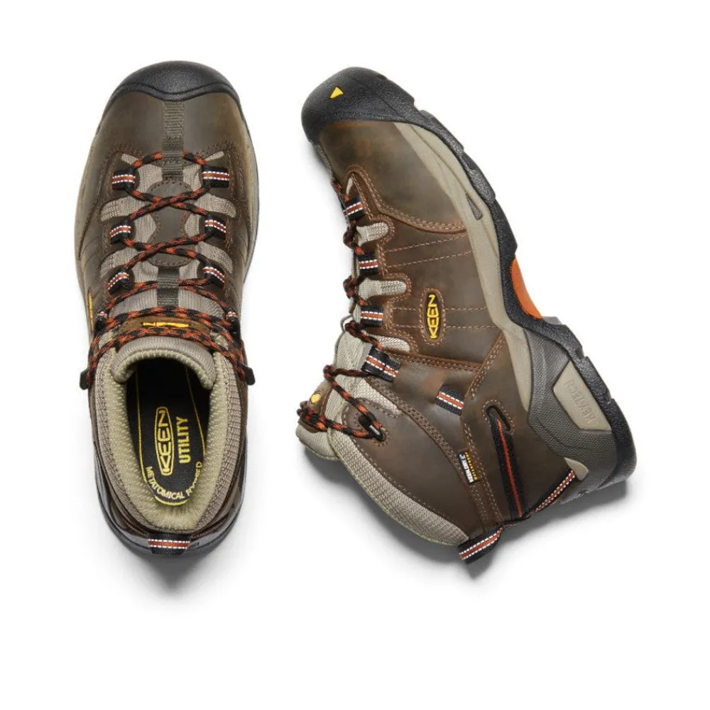 Discount Men'S Detroit Xt Waterproof Boot (Soft Toe) | Black Olive/Leather Brown Men Work Boots & Shoes
