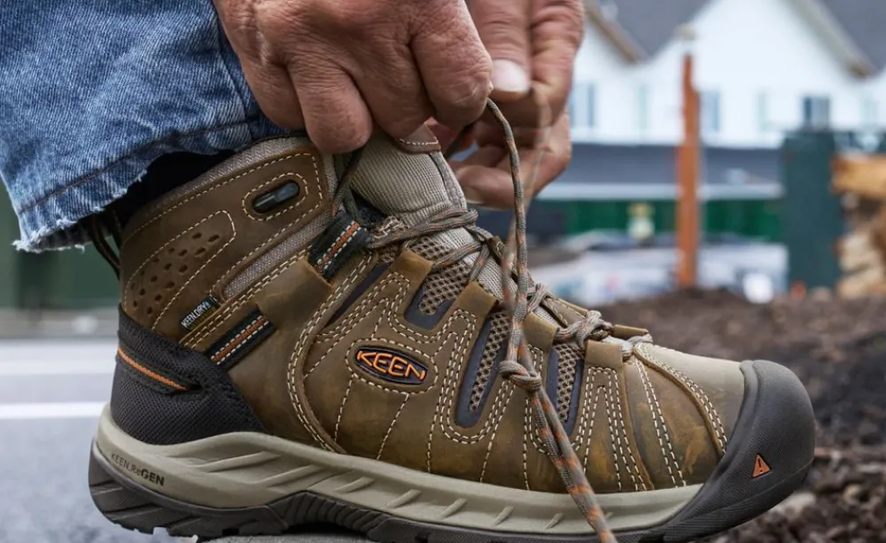 Hot Men'S Flint Ii Waterproof Mid (Soft Toe) | Black Olive/Brindle Men Work Boots & Shoes