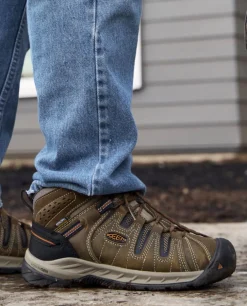 Hot Men'S Flint Ii Waterproof Mid (Soft Toe) | Black Olive/Brindle Men Work Boots & Shoes