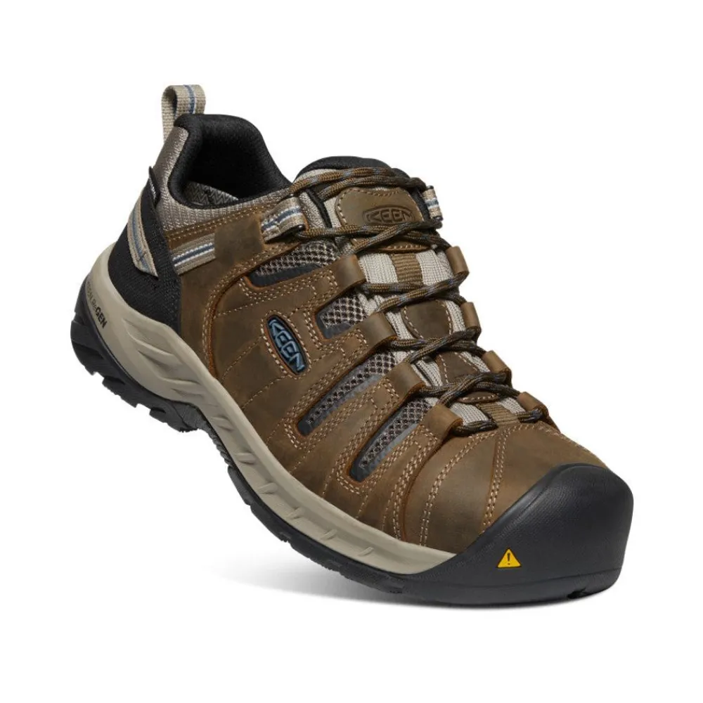 Hot Men'S Flint Ii Waterproof (Steel Toe) | Cascade Brown/Orion Blue Men Work Boots & Shoes