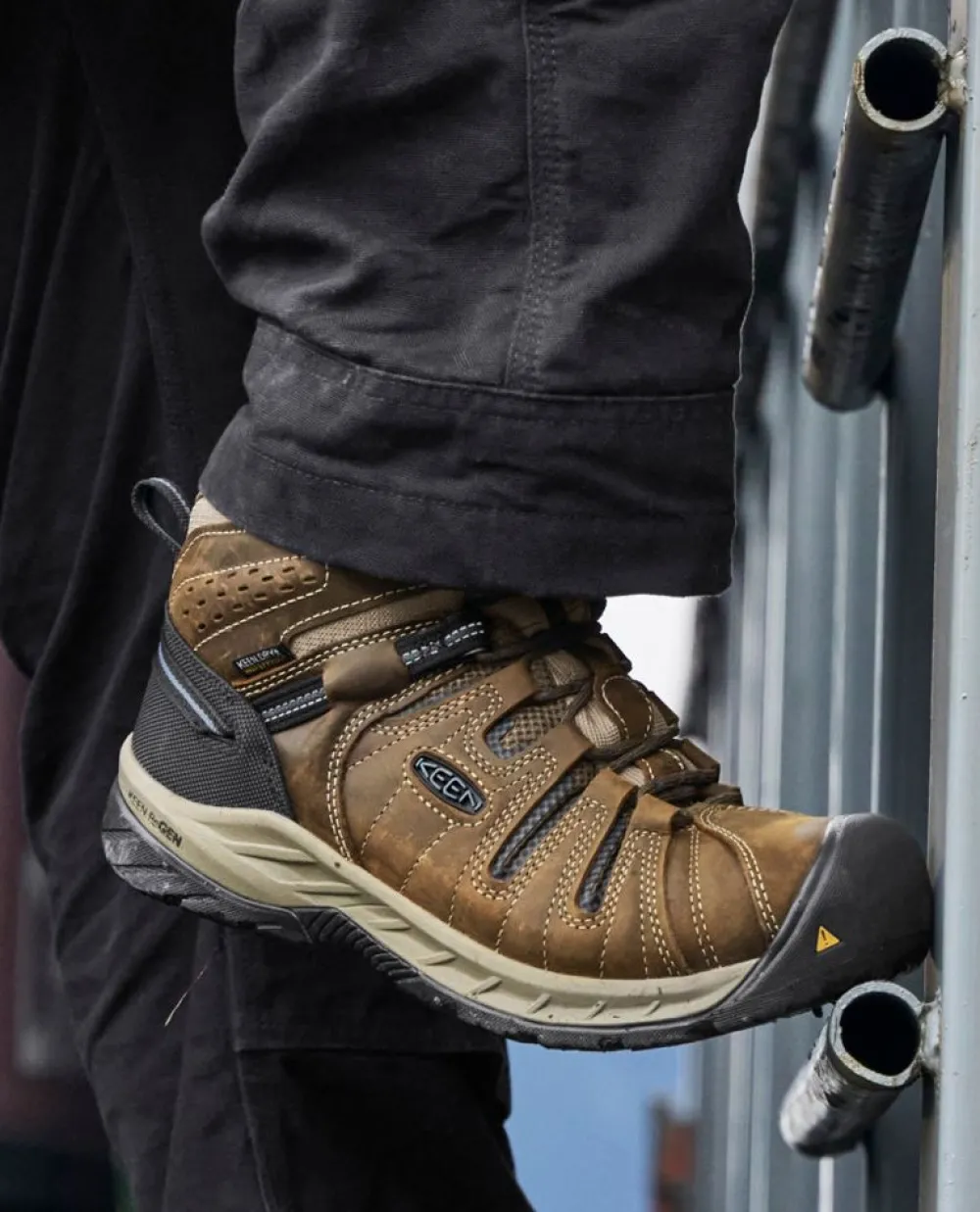 Clearance Men'S Flint Ii Waterproof Boot (Steel Toe) | Cascade Brown/Orion Blue Men Work Boots & Shoes