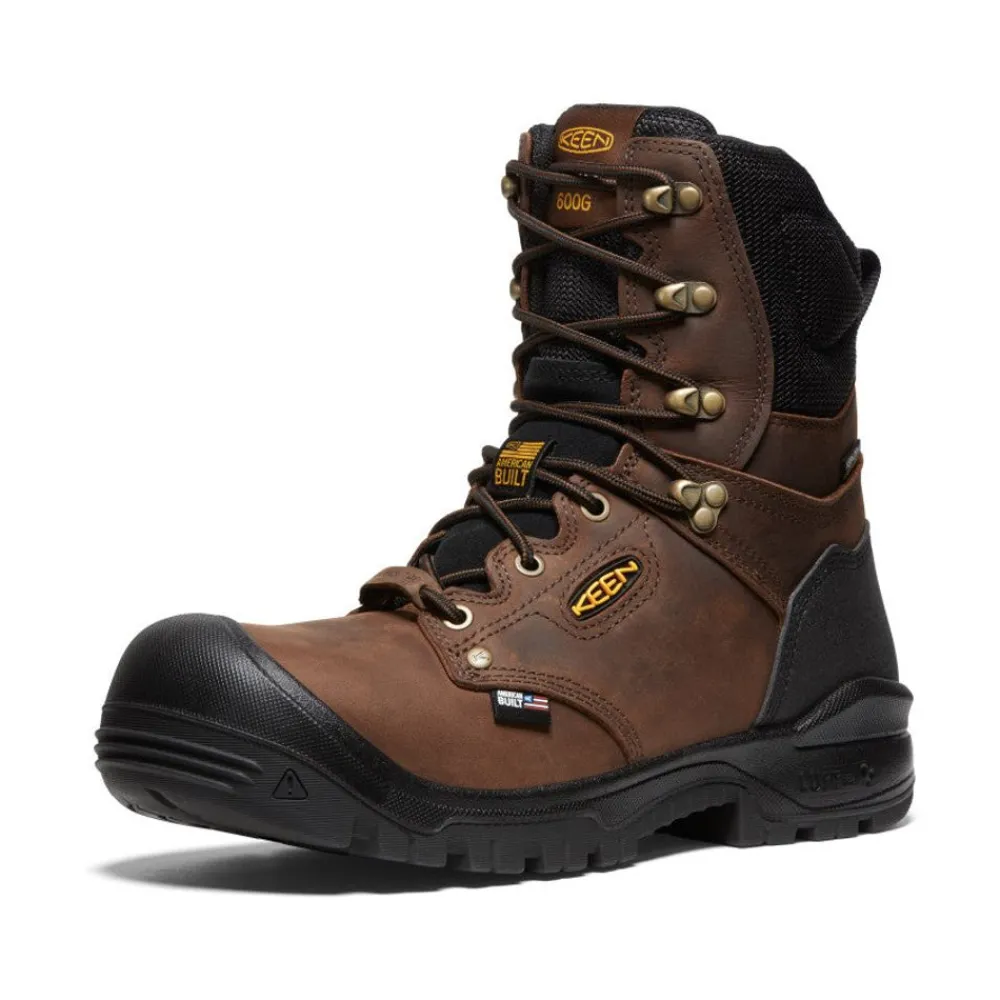 Hot Men'S Independence 8" Insulated Waterproof Boot (Carbon Fiber Toe) | Dark Earth/Black Men Work Boots & Shoes