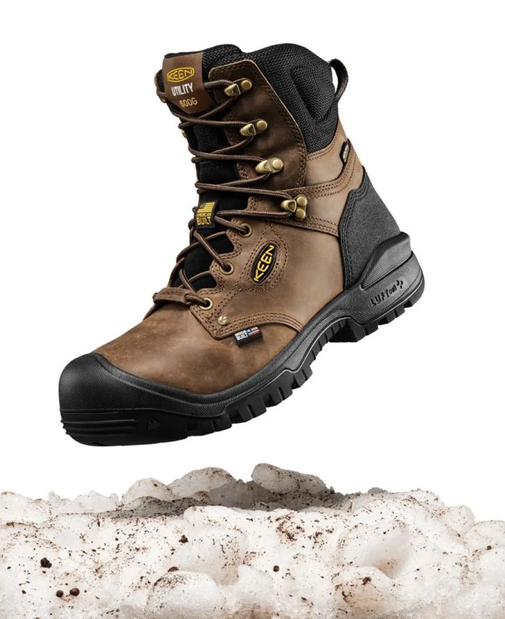 Hot Men'S Independence 8" Insulated Waterproof Boot (Carbon Fiber Toe) | Dark Earth/Black Men Work Boots & Shoes