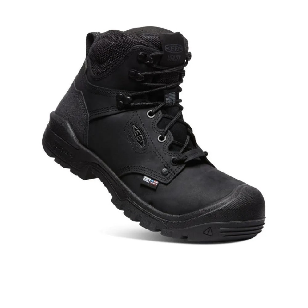 New Men'S Independence 6" Waterproof Boot (Carbon Fiber Toe) | Black/Black Men Work Boots & Shoes