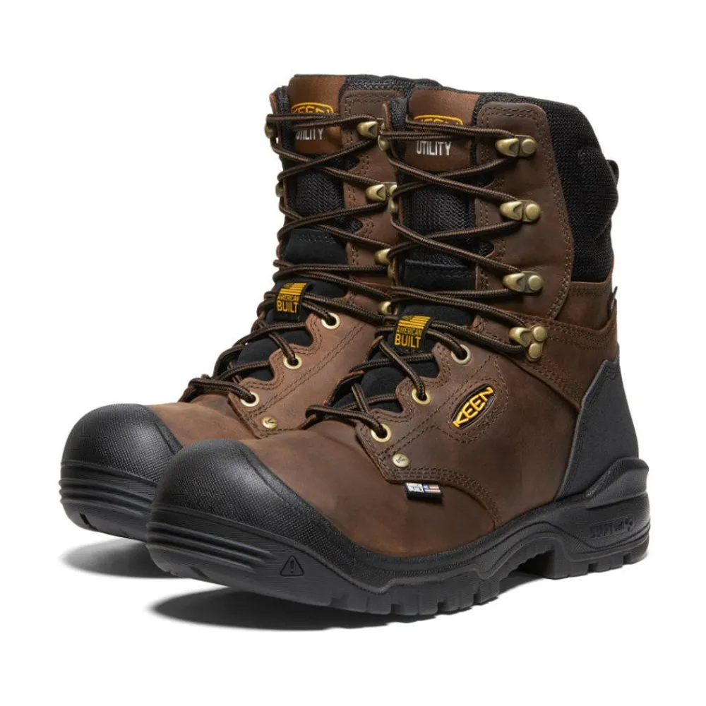 Discount Men'S Independence 8" Waterproof Boot (Soft Toe) | Dark Earth/Black Men Work Boots & Shoes
