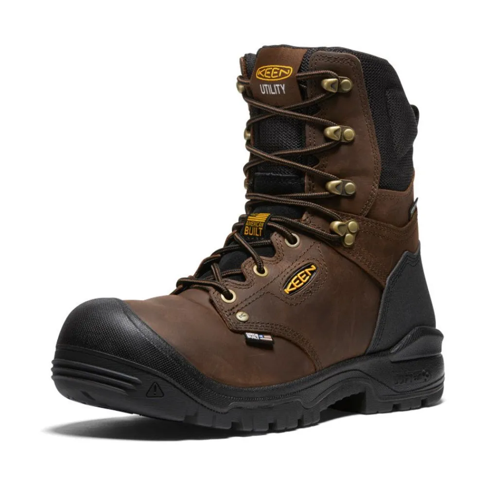 Discount Men'S Independence 8" Waterproof Boot (Soft Toe) | Dark Earth/Black Men Work Boots & Shoes