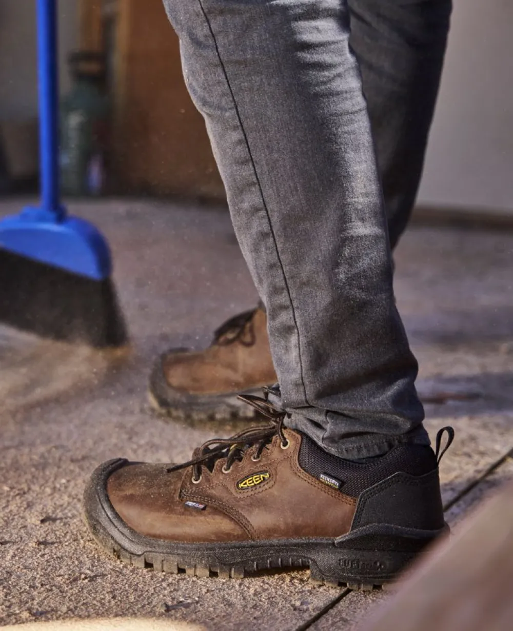 Sale Men'S Independence Oxford Waterproof Shoe (Carbon-Fiber Toe) | Dark Earth/Black Men Work Boots & Shoes