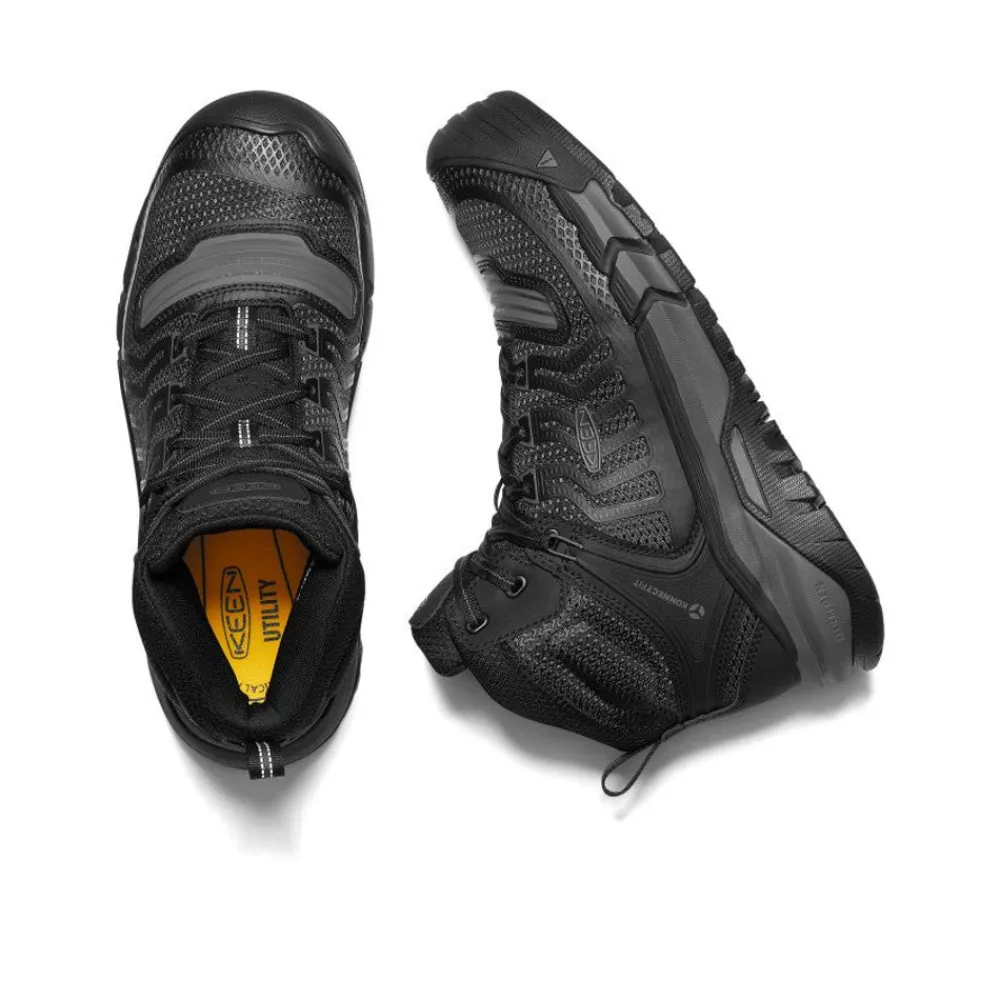 Hot Men'S Kansas City Mid (Carbon-Fiber Toe) | Black/Gun Metal Men Work Boots & Shoes