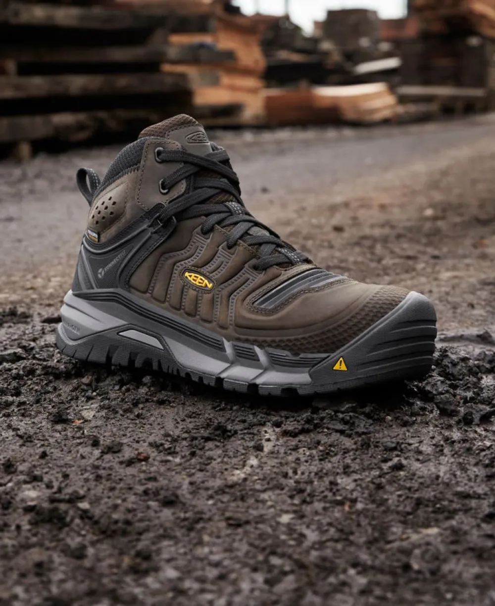 Sale Men'S Kansas City+ Waterproof Mid (Carbon-Fiber Toe) | Coffee Bean/Black Men Work Boots & Shoes