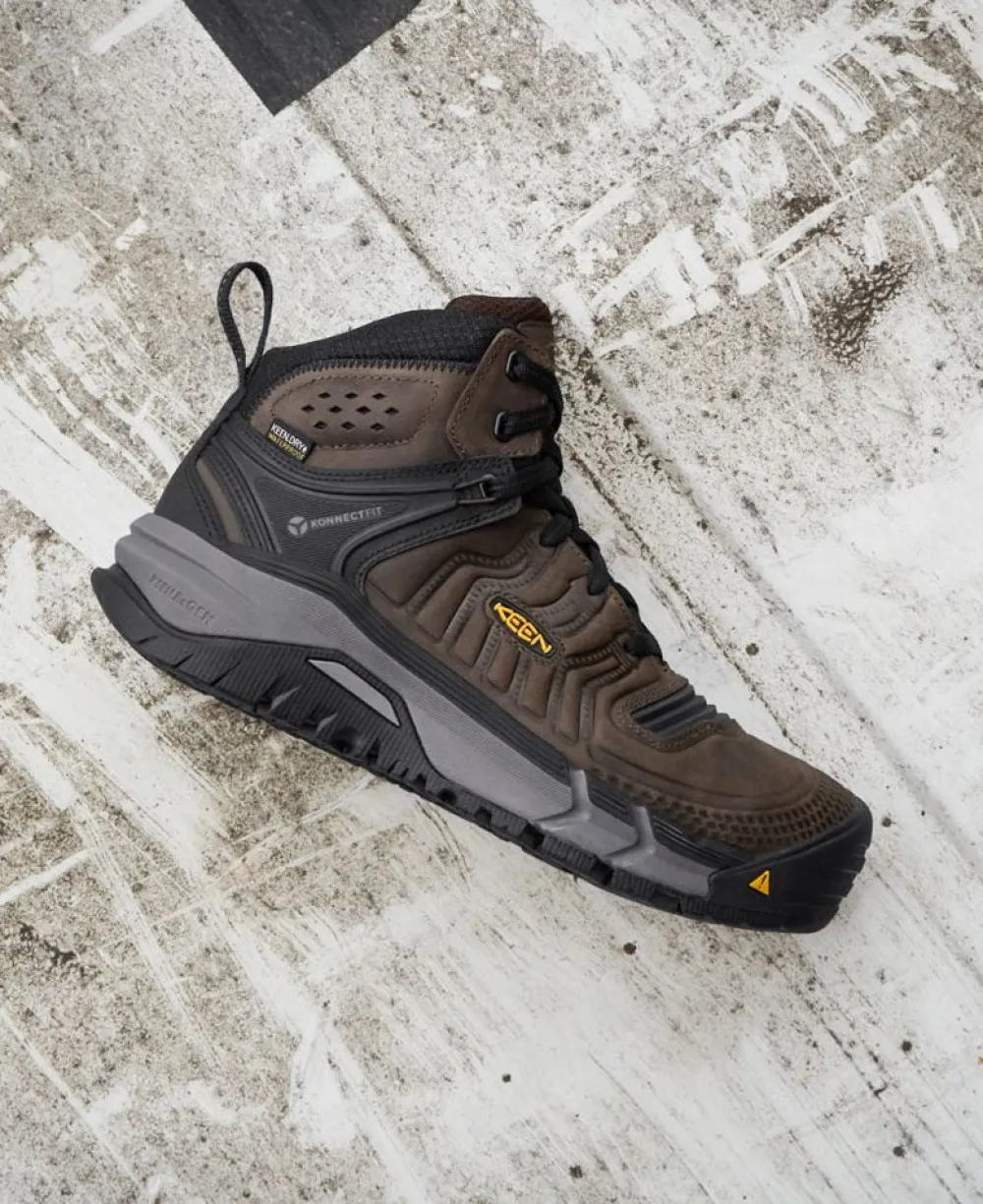 Sale Men'S Kansas City+ Waterproof Mid (Carbon-Fiber Toe) | Coffee Bean/Black Men Work Boots & Shoes