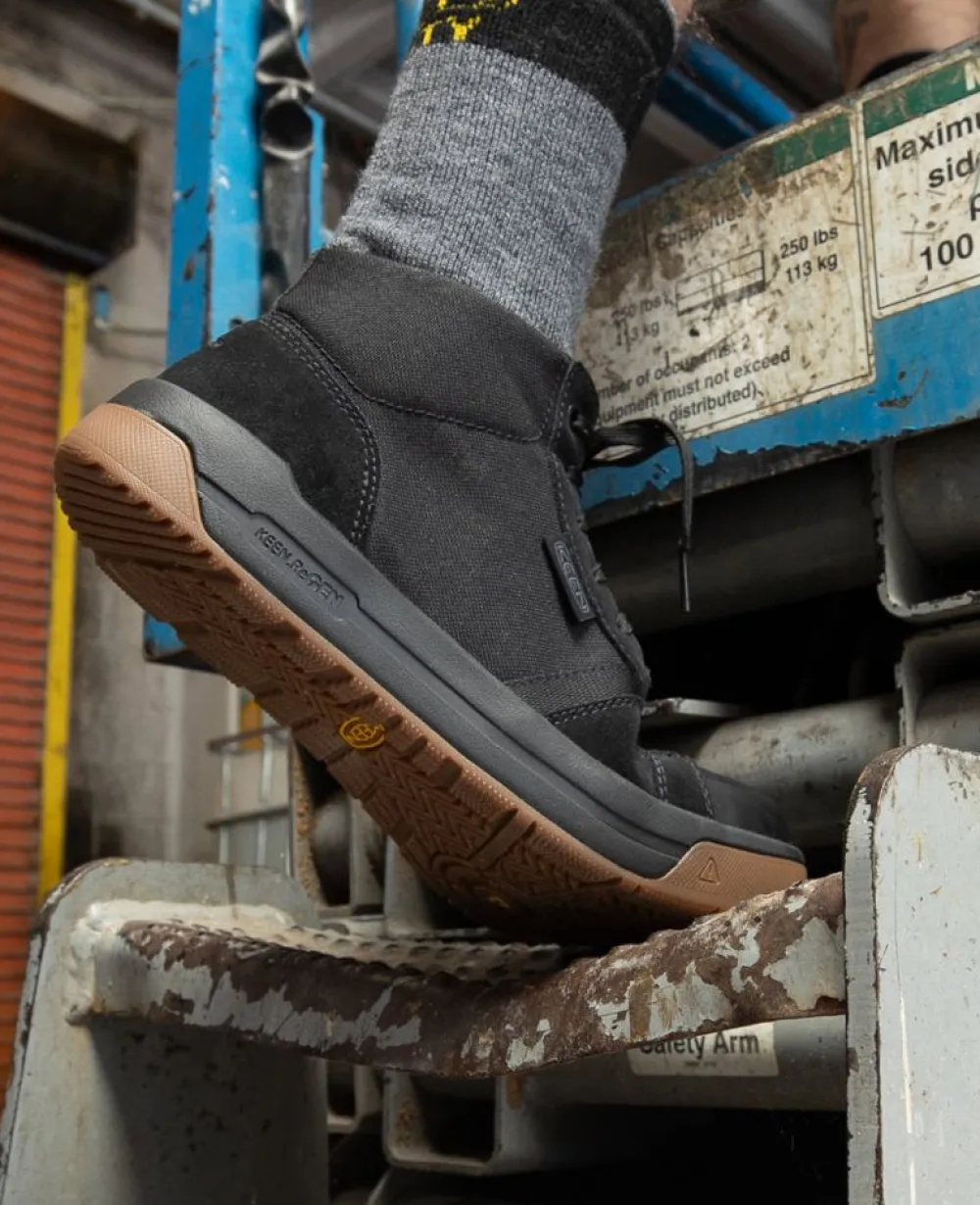 Clearance Men'S Kenton Mid Work Shoe (Carbon-Fiber Toe) | Black/Gum Men Work Boots & Shoes