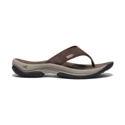 Outlet Men'S Kona Leather Flip-Flop | Java/Dark Earth Men Slip-Ons