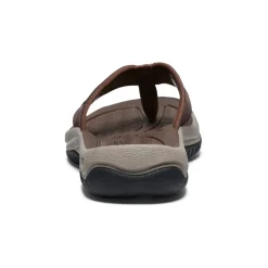 Outlet Men'S Kona Leather Flip-Flop | Java/Dark Earth Men Slip-Ons