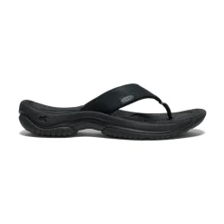 New Men'S Kona Leather Flip-Flop | Black/Steel Grey Men Slip-Ons
