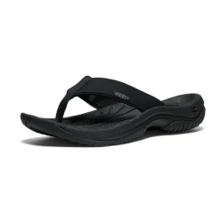 New Men'S Kona Leather Flip-Flop | Black/Steel Grey Men Slip-Ons