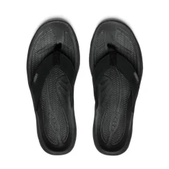 New Men'S Kona Leather Flip-Flop | Black/Steel Grey Men Slip-Ons