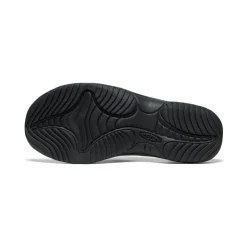 New Men'S Kona Leather Flip-Flop | Black/Steel Grey Men Slip-Ons