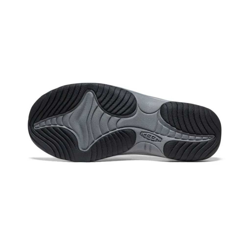 Hot Men'S Kona Leather Flip-Flop | Steel Grey/Black Men Slip-Ons