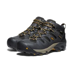 Fashion Men'S Lansing Mid Waterproof (Steel Toe) | Raven/Tawny Olive Men Work Boots & Shoes
