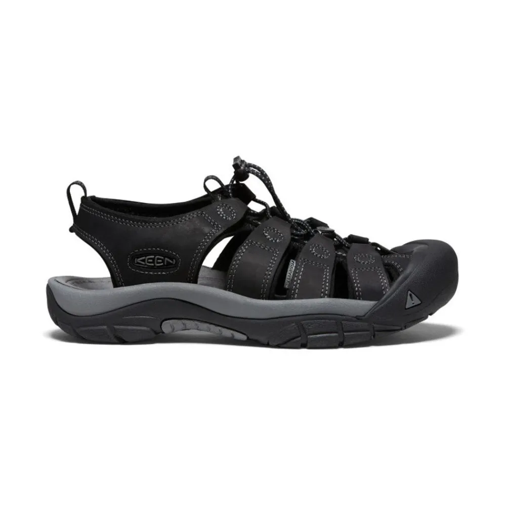 New Men'S Newport Leather | Black/Steel Grey Men Sandals