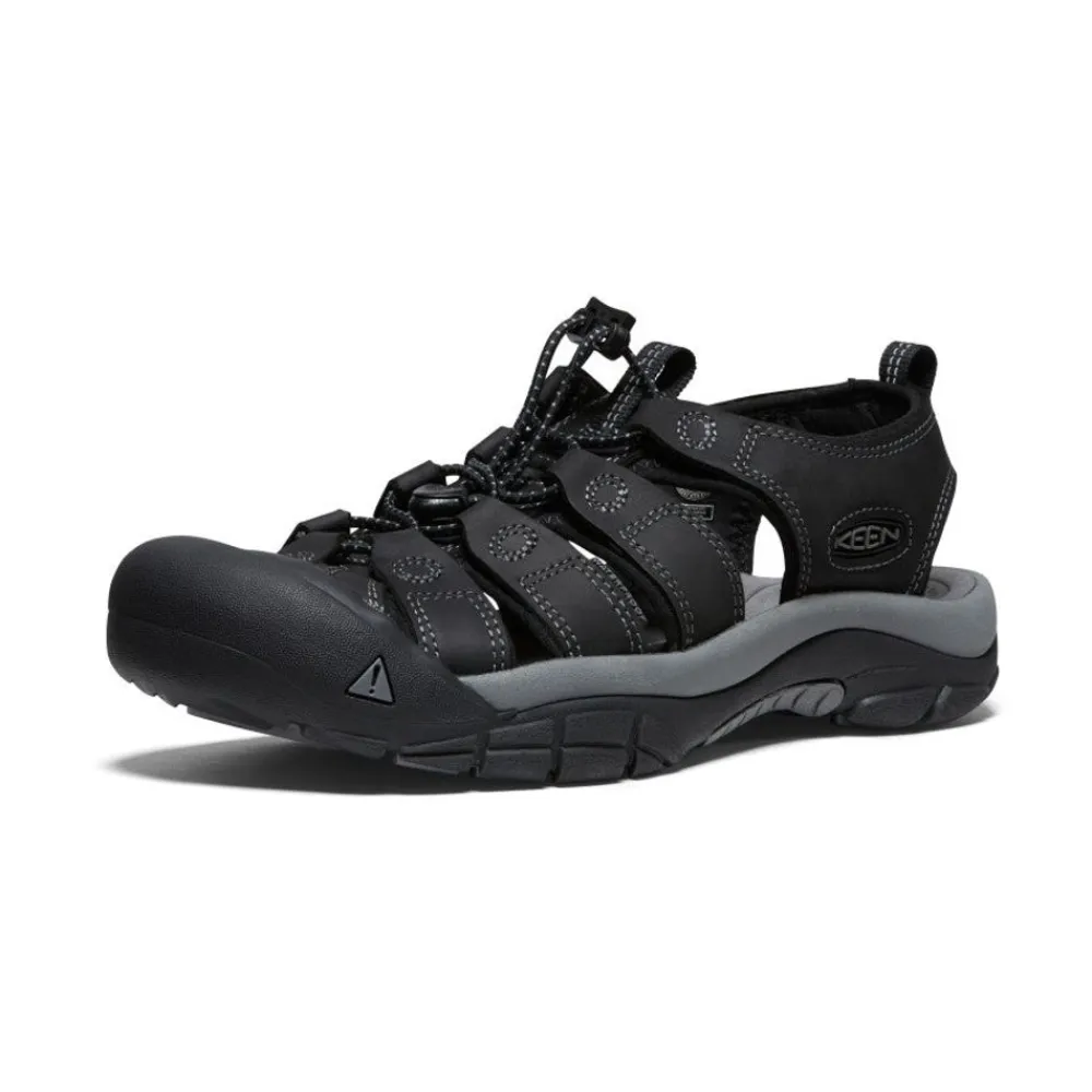New Men'S Newport Leather | Black/Steel Grey Men Sandals