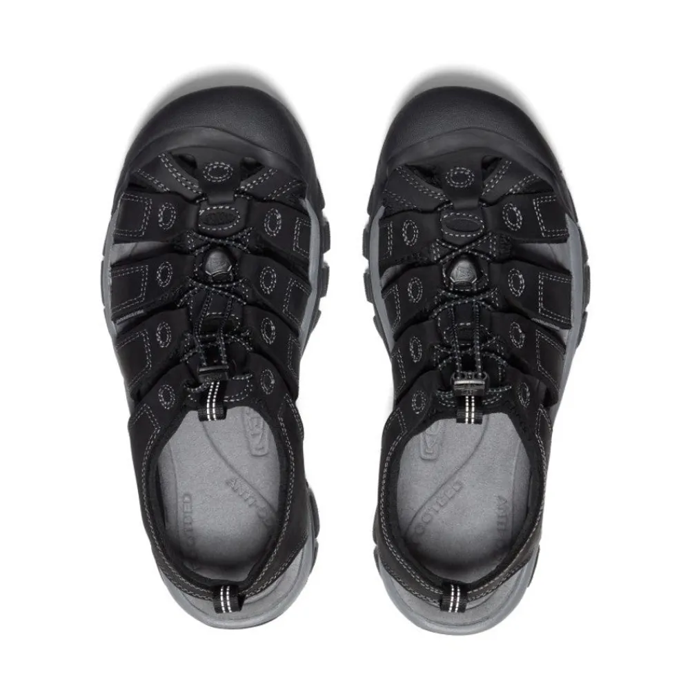 New Men'S Newport Leather | Black/Steel Grey Men Sandals