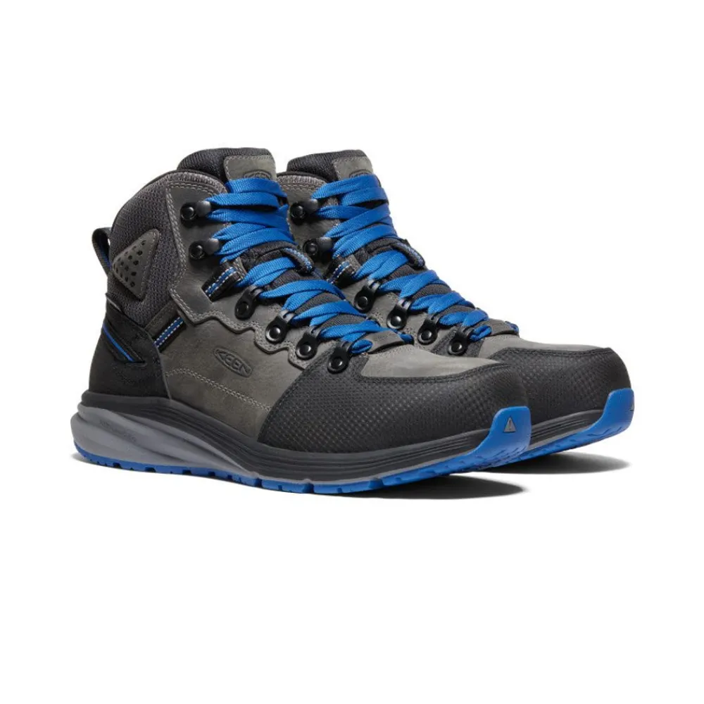 Sale Men'S Red Hook Waterproof Boot (Carbon-Fiber Toe) | Steel Grey/Bright Cobalt Men Work Boots & Shoes