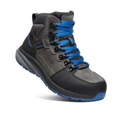 Sale Men'S Red Hook Waterproof Boot (Carbon-Fiber Toe) | Steel Grey/Bright Cobalt Men Work Boots & Shoes