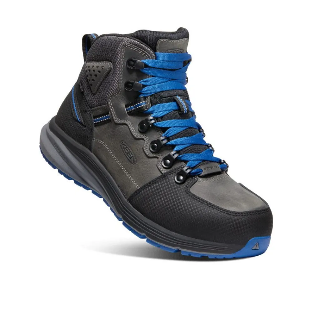 Sale Men'S Red Hook Waterproof Boot (Carbon-Fiber Toe) | Steel Grey/Bright Cobalt Men Work Boots & Shoes