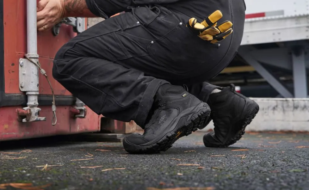 Fashion Men'S Reno Kbf Waterproof Mid (Soft Toe) | Dark Olive/Black Men Work Boots & Shoes