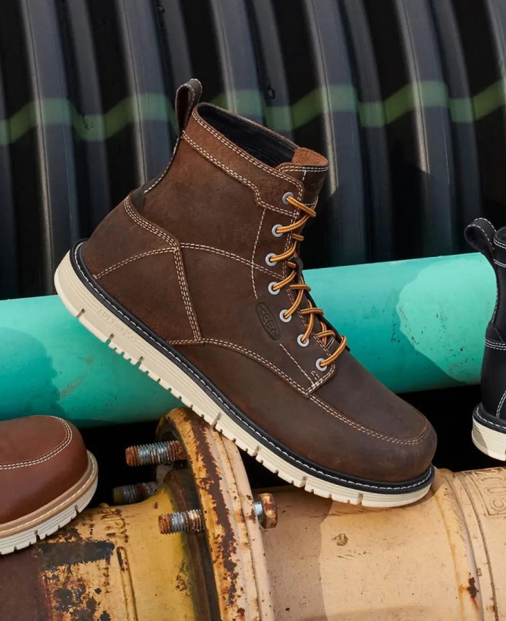 New Men'S San Jose 6" Boot (Soft Toe) | Gingerbread/Off White Men Work Boots & Shoes