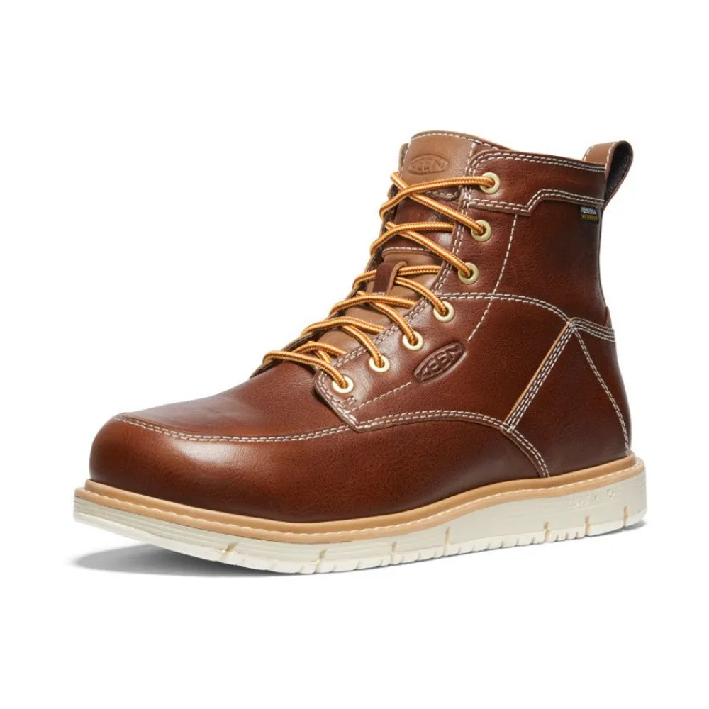 Sale Men'S San Jose 6" Waterproof Boot (Aluminum Toe) | Tortoise Shell/Star White Men Work Boots & Shoes