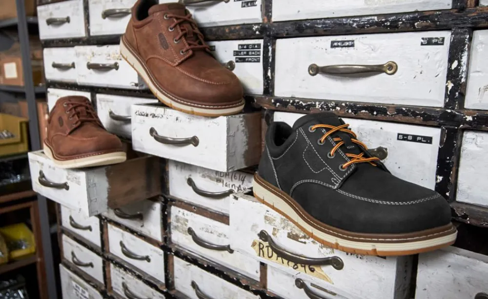 Sale Men'S San Jose Oxford (Aluminum Toe) | Black/Off White Men Work Boots & Shoes