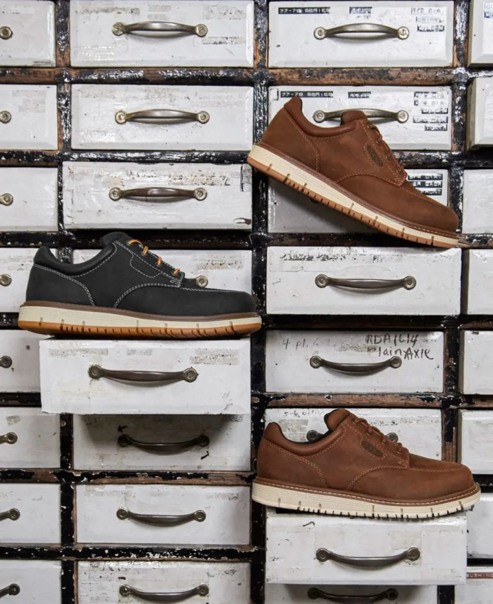 Sale Men'S San Jose Oxford (Aluminum Toe) | Gingerbread/Off White Men Work Boots & Shoes