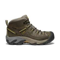 Discount Men'S Targhee Ii Mid Waterproof Hiking Boots | Black Olive/Yellow Men Boots