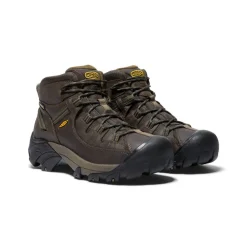 Hot Men'S Targhee Ii Waterproof Mid Wide | Canteen/Dark Olive Men Boots